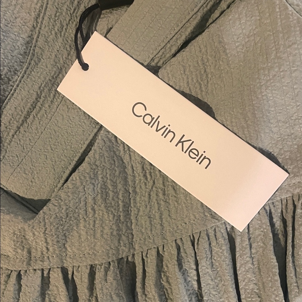 Calvin Klein Light Blue Tiered V-Neck Women's Dress 2 - Picture 6 of 6